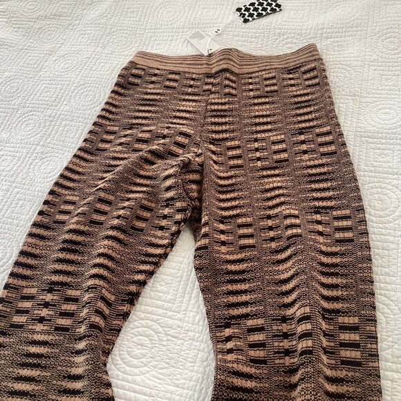 NWT Free People X Mandinga Knit Flared Pants Size L Geometric High-Waisted Boho - Picture 8 of 14
